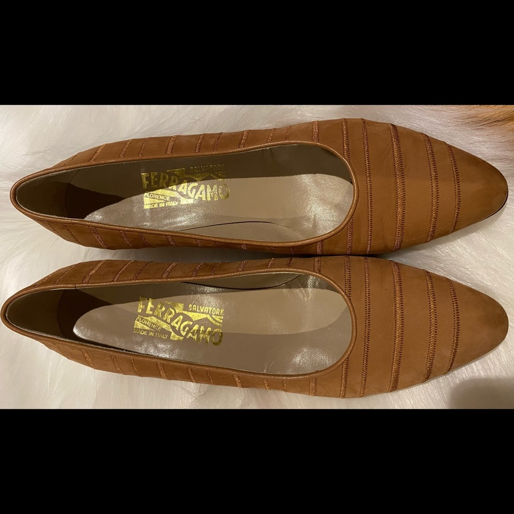 Salvatore Ferragamo Suede striped Pump Heels